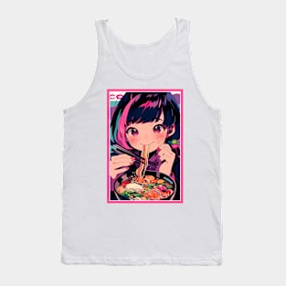 Cute Anime Girl |  Ramen Noodles | Hentaii Chibi Kawaii Design Tank Top